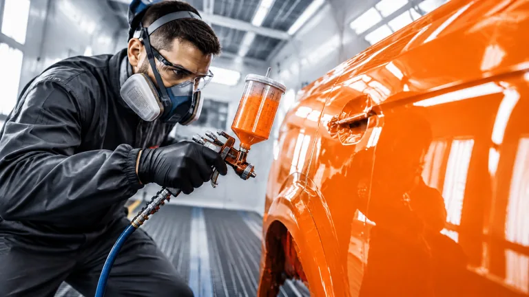 Orange industrial coating application